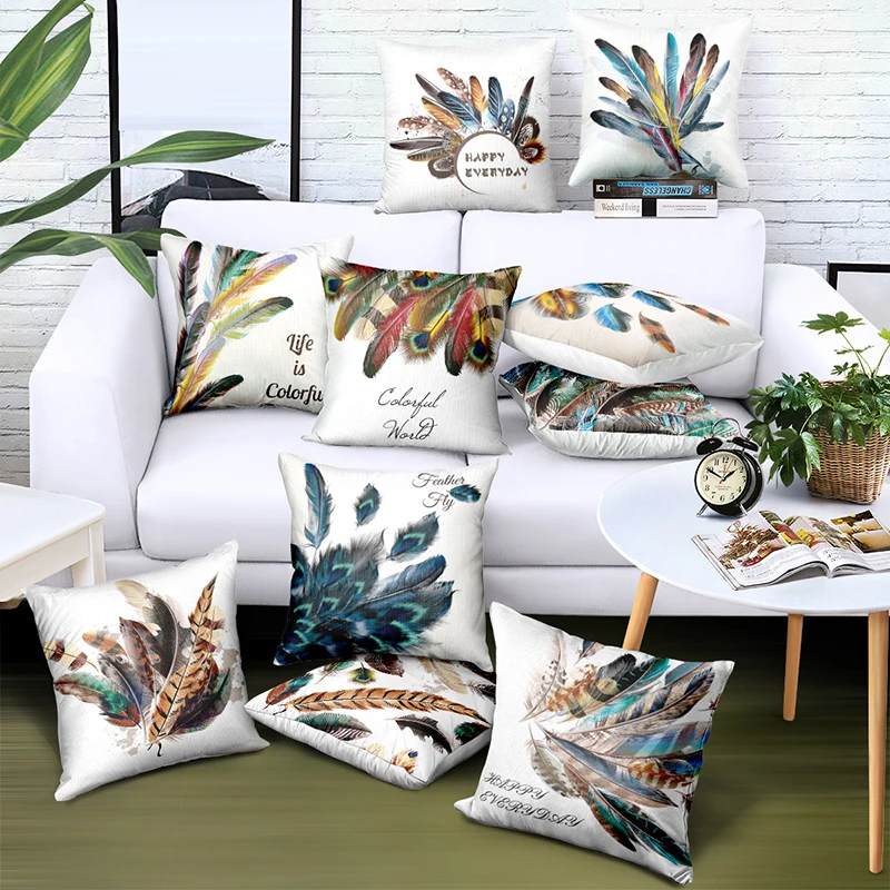 Pillowcases Peacock Feather Cushion Cover Beautiful Color Contrast Animal Feather Pillowcase For Sofa Car Home Decor Pillow Case
Pillowcases Peacock Feather Cushion Cover Beautiful Color Contrast Animal Feather Pillowcase For Sofa Car Home Decor Pillow Case
