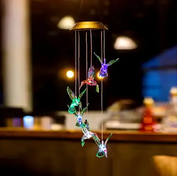 Color Changing LED Solar Lamp Hummingbirds Wind Chime Light For Home Outdoor Waterproof Garden Fences Decoration Lamp With Hook
Color Changing LED Solar Lamp Hummingbirds Wind Chime Light For Home Outdoor Waterproof Garden Fences Decoration Lamp With Hook