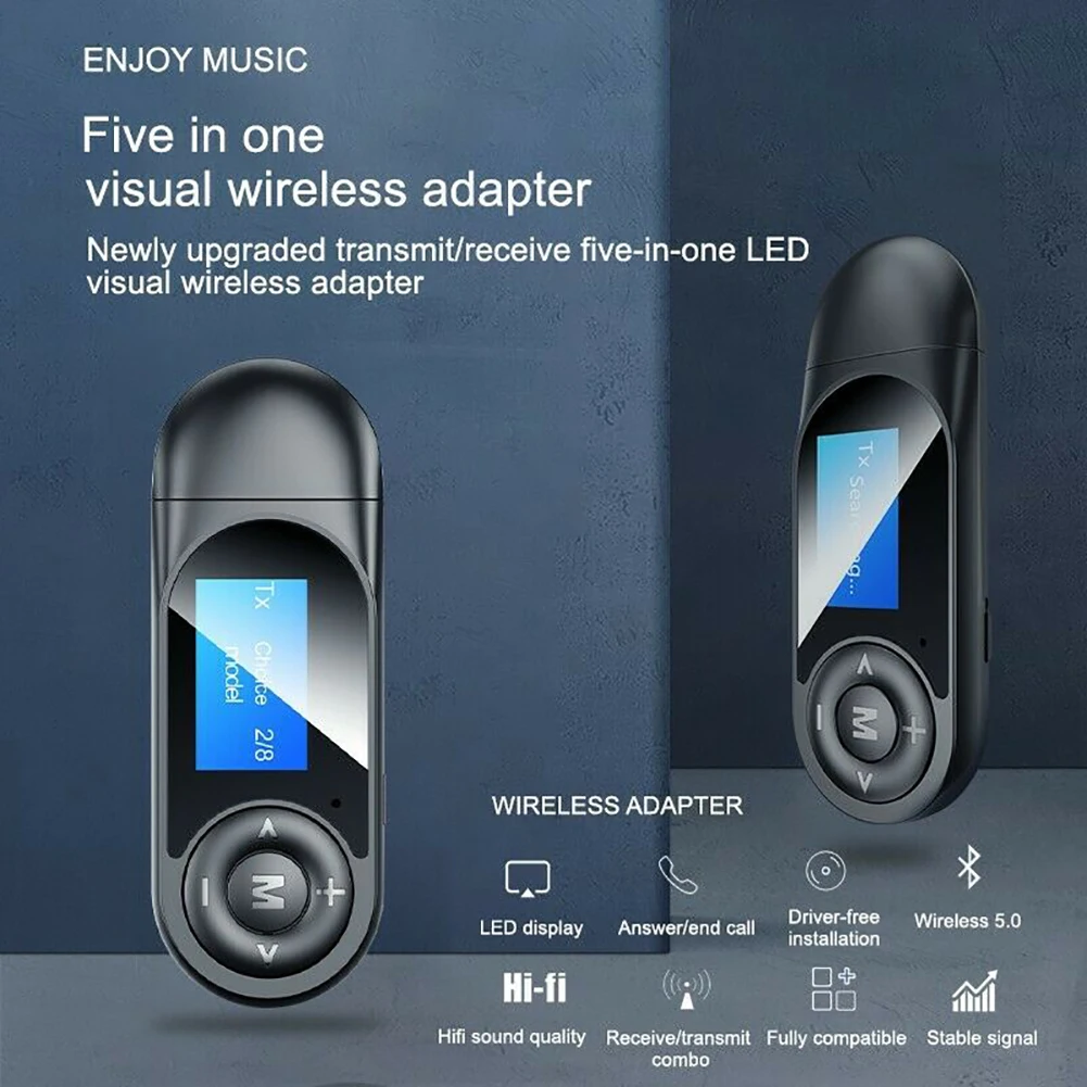 2in1 USB Bluetooth 5.0 Audio Adapter Bluetooth Receiver Transmitter LCD Screen For 3.5mm AUX Phone Headphone Speaker Laptop
2in1 USB Bluetooth 5.0 Audio Adapter Bluetooth Receiver Transmitter LCD Screen For 3.5mm AUX Phone Headphone Speaker Laptop