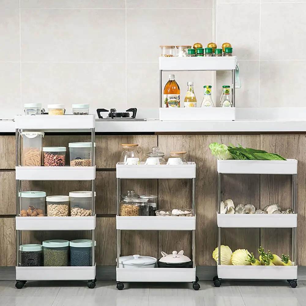 2/3/4 Tiers Removable Gap Storage Shelf Kitchen Trolley Living Room Bathroom Multi-layer Storage Rack With Wheels
2/3/4 Tiers Removable Gap Storage Shelf Kitchen Trolley Living Room Bathroom Multi-layer Storage Rack With Wheels