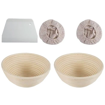 2 Pcs Round Bread Proofing Basket Natural Rattan Sourdough Proving Basket Professional Bread Proving Bowl Baking Bowl Dough Gift 
2 Pcs Round Bread Proofing Basket Natural Rattan Sourdough Proving Basket Professional Bread Proving Bowl Baking Bowl Dough Gift