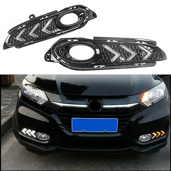 NEW-2PCS for Honda HRV HR-V Vezel 2014-2017 Car LED DRL Daytime Running Lights with Turning Signal Fog Lamp Auto Lights
NEW-2PCS for Honda HRV HR-V Vezel 2014-2017 Car LED DRL Daytime Running Lights with Turning Signal Fog Lamp Auto Lights