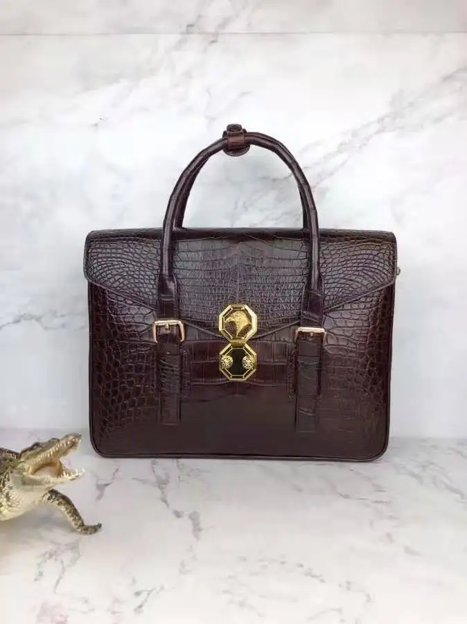 Luxury quality genuine real crocodile skin belly leather men business briefcase bag laptop bag with stainless steel hardware
Luxury quality genuine real crocodile skin belly leather men business briefcase bag laptop bag with stainless steel hardware