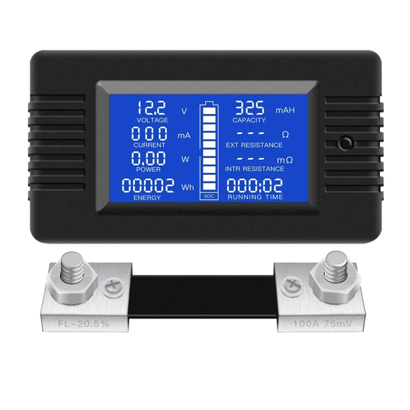 DC Multifunction Battery Monitor Meter LCD Display Digital Current Voltage Solar Power Meter Multimeter Ammeter Voltmeter(Widely
DC Multifunction Battery Monitor Meter LCD Display Digital Current Voltage Solar Power Meter Multimeter Ammeter Voltmeter(Widely