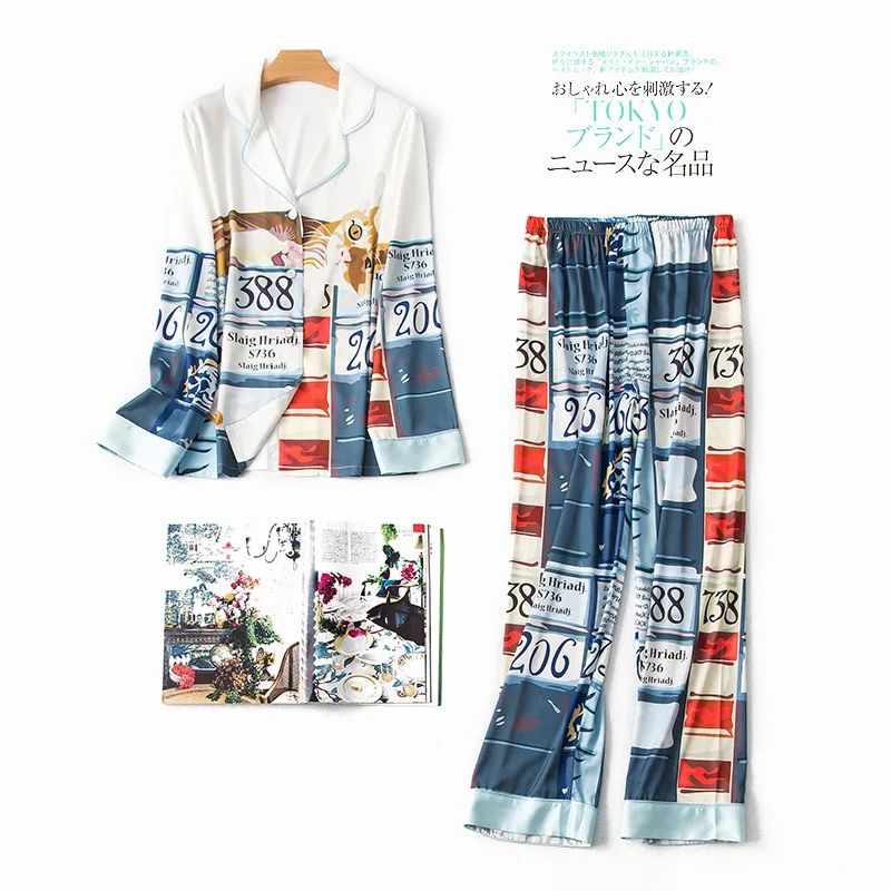 printing colours ms emulation silk pajama fashion long-sleeved pants can be worn outside the ice silk household to take
printing colours ms emulation silk pajama fashion long-sleeved pants can be worn outside the ice silk household to take