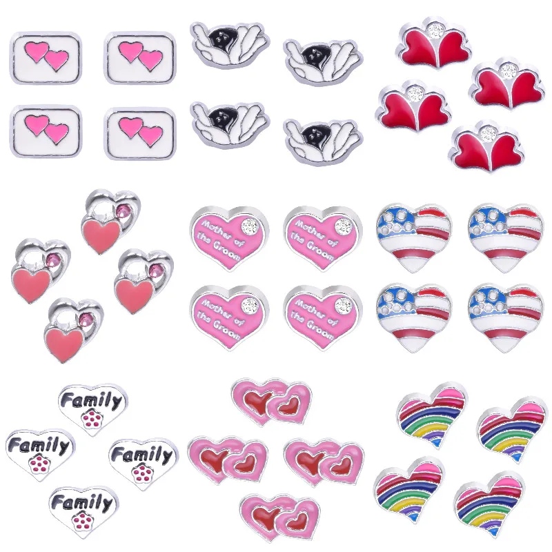 

20PCS/lot Love Heart Word Family Mother Floating Locket Charms Fit For DIY Living Memory Glass Locket Pendant Jewelrys Making