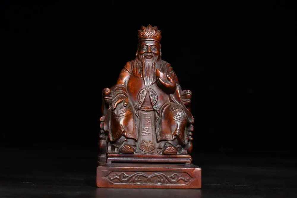 China Collection Old Boxwood God of Wealth Statue God of Wealth Sitting on Dragon Chair Wood Carving Implication Lucky fortune
China Collection Old Boxwood God of Wealth Statue God of Wealth Sitting on Dragon Chair Wood Carving Implication Lucky fortune