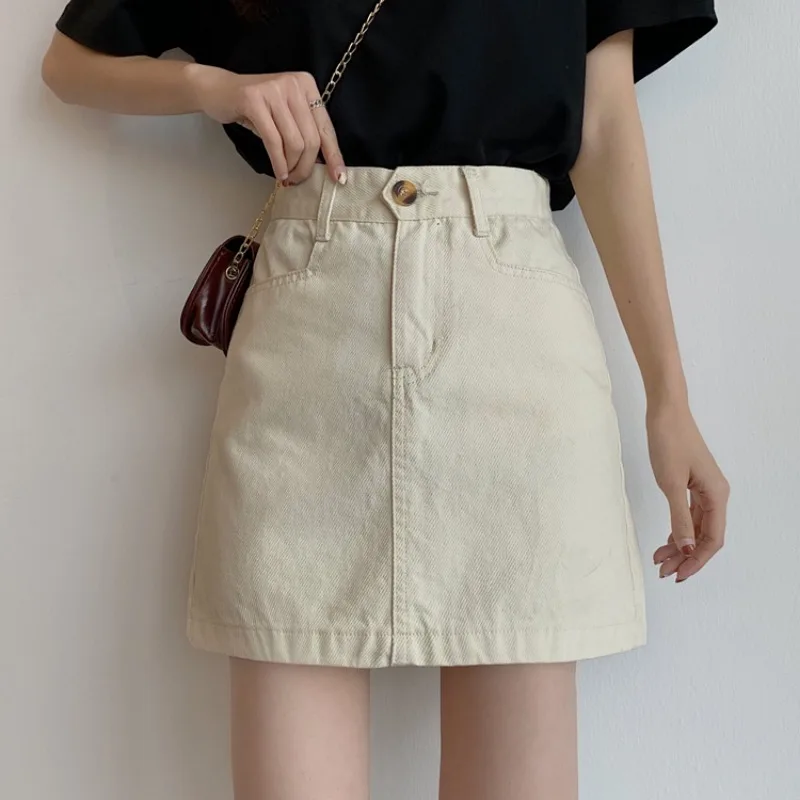 Spring and Summer Denim Skirt Women's High Waist Slimming Retro Hong Kong-Style Student All-match A- Line Skirt
Spring and Summer Denim Skirt Women's High Waist Slimming Retro Hong Kong-Style Student All-match A- Line Skirt