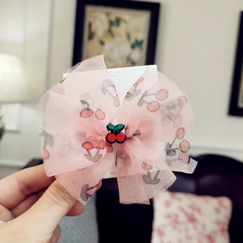 Factory Shop South Korea Dongdaemun New Style Snow Yarn Cherry Bow Children Side Clip Bang Clip Head Clip ET101 
Factory Shop South Korea Dongdaemun New Style Snow Yarn Cherry Bow Children Side Clip Bang Clip Head Clip ET101