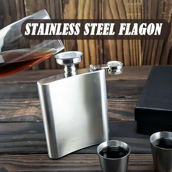 

New Portable Stainless Steel Hip Flask Flagon and Funnel Quality Wine Whisky Pot Drinkware Outdoor Pocket Flasks Alcohol Bottle