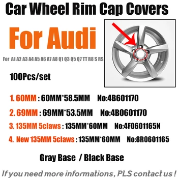 100PCS Logo 60mm 69mm 135mm ABS Gray/Black Emblem Car Wheel Rim Badge Cover Wheel Center Cap For Audi A1 A2 A3 A4 A6 A5 Label
100PCS Logo 60mm 69mm 135mm ABS Gray/Black Emblem Car Wheel Rim Badge Cover Wheel Center Cap For Audi A1 A2 A3 A4 A6 A5 Label