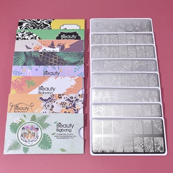 Beautybigbang 8PCS Set Nail Stamping Plates Animal Flower Stripe Rabbit Image 6*12cm Beauty Bigbang Nail Art Template Stencil 
Beautybigbang 8PCS Set Nail Stamping Plates Animal Flower Stripe Rabbit Image 6*12cm Beauty Bigbang Nail Art Template Stencil