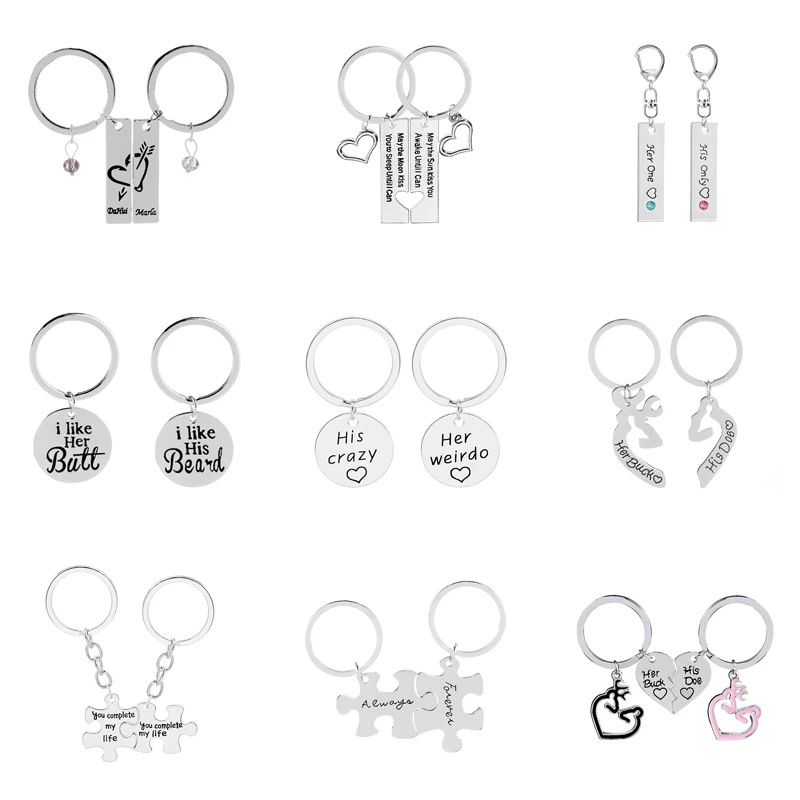 2 Pcs/set Fashion Simple Silver Heart Keychain Lover Couple Key Chain Elk Deer Letter Pendant Keyring Jewelry Bag Accessories
2 Pcs/set Fashion Simple Silver Heart Keychain Lover Couple Key Chain Elk Deer Letter Pendant Keyring Jewelry Bag Accessories
