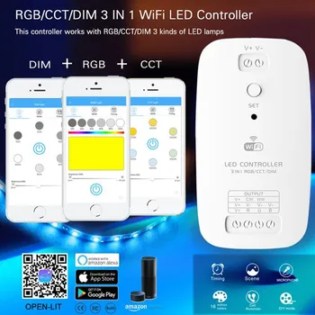 RGB / CW WW led strip Wifi controller By Amazon Alexa Phone APP 15A WIFI Smart LED Dimmer Control iOS/An for 5050 3528 LED Tape
RGB / CW WW led strip Wifi controller By Amazon Alexa Phone APP 15A WIFI Smart LED Dimmer Control iOS/An for 5050 3528 LED Tape