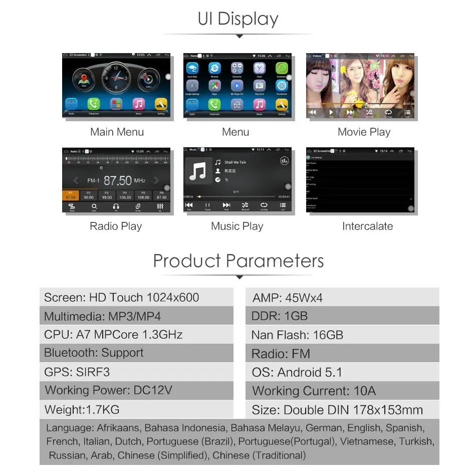 Best Single Din Android Quad Core 7 Inch Touch Screen Car Dash Player GPS WIFI Bluetooth Hean Unit Stereos 12V - 24V for Car Truck 22 Best Single Din Android Quad Core 7 Inch Touch Screen Car Dash Player GPS WIFI Bluetooth Hean Unit Stereos 12V - 24V for Car Truck 22