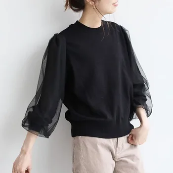 Autumn Winter Women Sweater Korean Chic Black Mesh Long Sleeve Pullover Female Tops Harajuku Office Lady Sweatshirts Streetwear
Autumn Winter Women Sweater Korean Chic Black Mesh Long Sleeve Pullover Female Tops Harajuku Office Lady Sweatshirts Streetwear