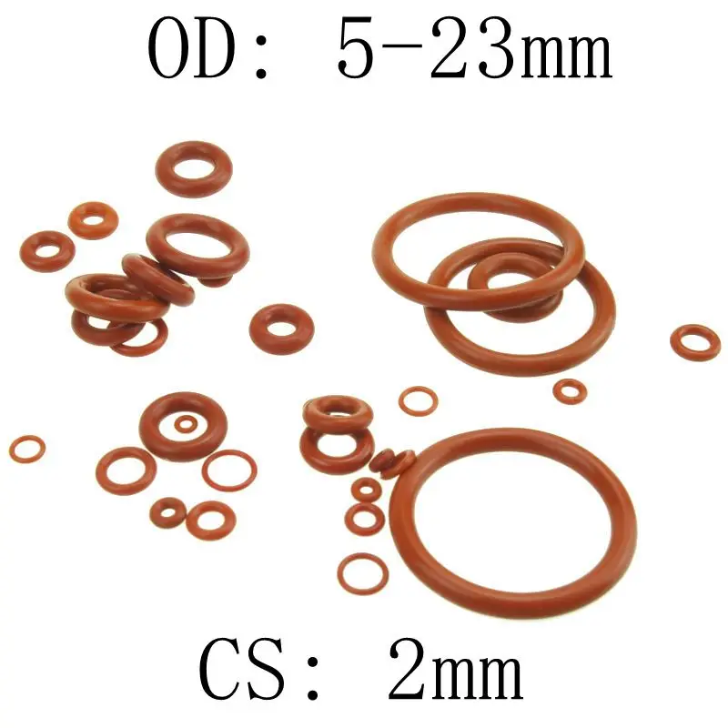 4mm Thickness Silicon Rubber O-ring Sealing 15-90mm OD Red Heat Resistance O 