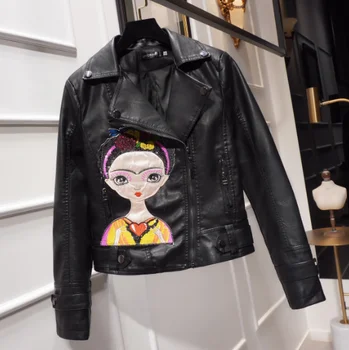 Leather Jacket Women Short 2019 New Autumn Winter Embroidered Girl Leather Jacket Motorcycle Jackets PU Leather Coat Plus Size
Leather Jacket Women Short 2019 New Autumn Winter Embroidered Girl Leather Jacket Motorcycle Jackets PU Leather Coat Plus Size