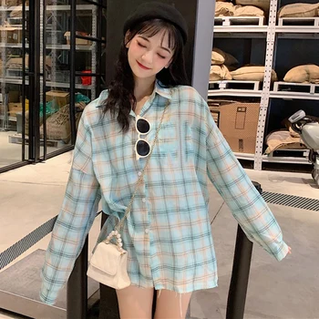 Korean Style Autumn Loose Women's Art Small Fresh BF Wind Blouse Casual Wild Long-sleeved Lapel Plaid Cotton Shirt
Korean Style Autumn Loose Women's Art Small Fresh BF Wind Blouse Casual Wild Long-sleeved Lapel Plaid Cotton Shirt