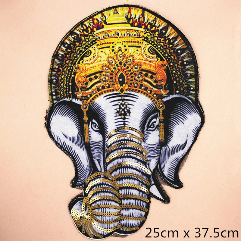 37.5*25*1cm Sequins Embroidered Elephant Patch Clothes Sticker Bag Applique Clothing Decal Patchs sewing DIY
37.5*25*1cm Sequins Embroidered Elephant Patch Clothes Sticker Bag Applique Clothing Decal Patchs sewing DIY