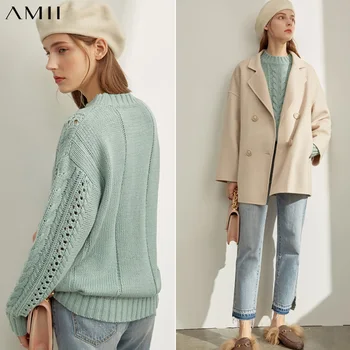 Amii Autumn Winter Women's Fashion Sweater Female Elegant Solid Hollow Out Round Neck Sweater Tops 11930430
Amii Autumn Winter Women's Fashion Sweater Female Elegant Solid Hollow Out Round Neck Sweater Tops 11930430