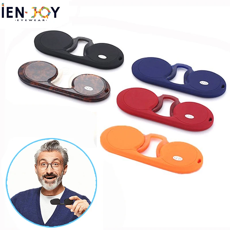 IENJOY Men Women Reading Glasses Mini Nose Clip Reading Glasses Mini Reader Wallet Portable Legless Eyeglasses with Case 
IENJOY Men Women Reading Glasses Mini Nose Clip Reading Glasses Mini Reader Wallet Portable Legless Eyeglasses with Case
