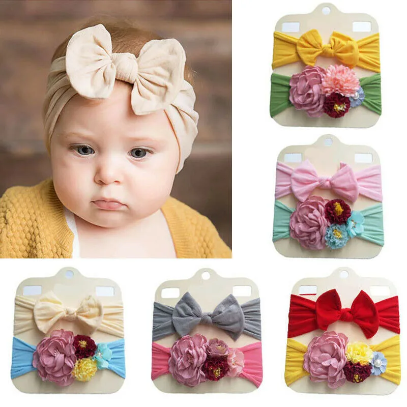 2pcs/set Elastic Flower Headbands for Baby Girls Hair Accessories Baby Girls Bows Nylon Turban Skinny Stretchy Rubber Hair band
2pcs/set Elastic Flower Headbands for Baby Girls Hair Accessories Baby Girls Bows Nylon Turban Skinny Stretchy Rubber Hair band