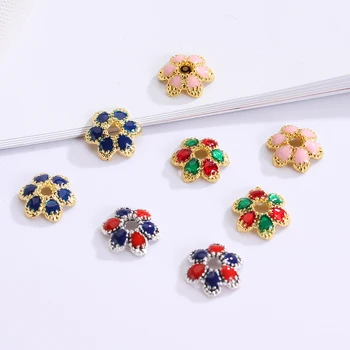 50pc 9mm Small Colored Tibetan Metal Flower Beads Spacer End Caps Findings Charms Gold for Diy Jewelry Making Bracelet Accessory
50pc 9mm Small Colored Tibetan Metal Flower Beads Spacer End Caps Findings Charms Gold for Diy Jewelry Making Bracelet Accessory