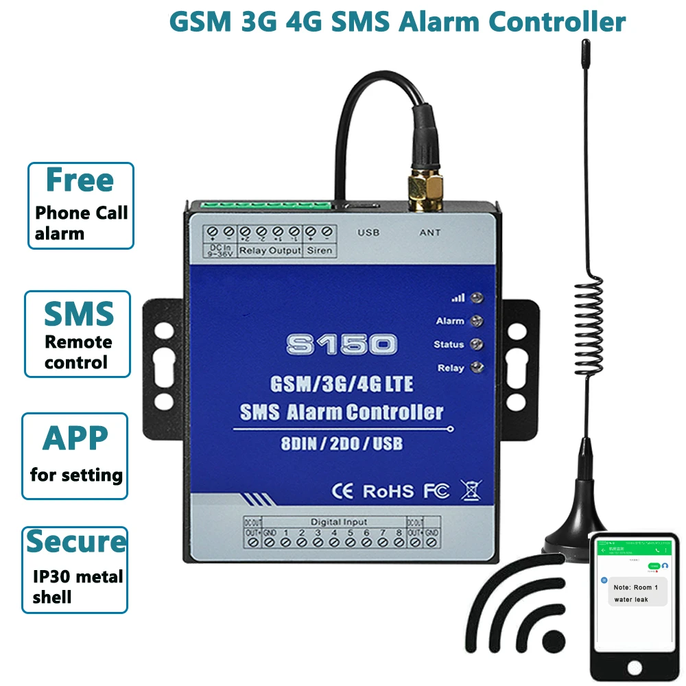 GSM 2G 3G 4G Cellular RTU SMS Relay Switch Industrial IoT Remote Monitoring System in-built watchdog SMS Alarm Unit S150
GSM 2G 3G 4G Cellular RTU SMS Relay Switch Industrial IoT Remote Monitoring System in-built watchdog SMS Alarm Unit S150