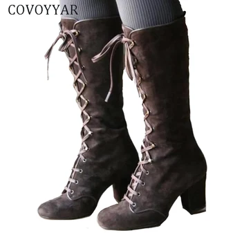 COVOYYAR 2020 Autumn Knee High Boots Winter Shoes Women Vintage Lace-up Mid-calf CowboyBoots High Heels Shoes Big Size WBS4029
COVOYYAR 2020 Autumn Knee High Boots Winter Shoes Women Vintage Lace-up Mid-calf CowboyBoots High Heels Shoes Big Size WBS4029