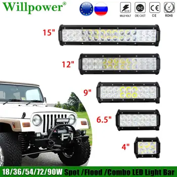 

SUV Car Bullbar 4" 7" 9" 12" 15" LED Work Light Bar Flood Spotlight For Jeep Chevy Polaris UTV ATV 4x4 Truck Fog Driving Lamp