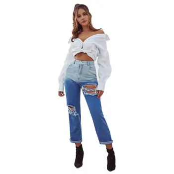 High waist women's jeans hot sale jeans casual women's trousers flanging gradient women's jeans milled holes women's jeans
High waist women's jeans hot sale jeans casual women's trousers flanging gradient women's jeans milled holes women's jeans