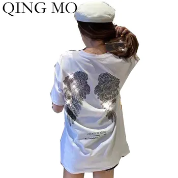 QING MO Black White Women Wing Printed T Shirt 2020 Summer Women Rhinestone T Shirt Female Letter T Shirt Plus Size ZQY3753 
QING MO Black White Women Wing Printed T Shirt 2020 Summer Women Rhinestone T Shirt Female Letter T Shirt Plus Size ZQY3753