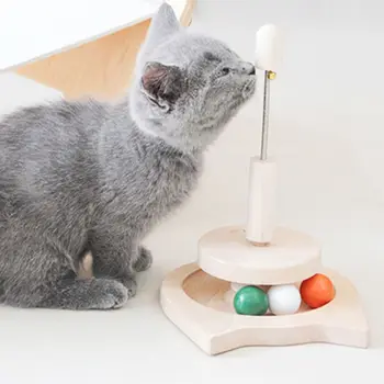 Roller Cat Toy Double Layer Wooden Track Balls Turntable Toys for Kitty Cat Pet Supplies C42 
Roller Cat Toy Double Layer Wooden Track Balls Turntable Toys for Kitty Cat Pet Supplies C42