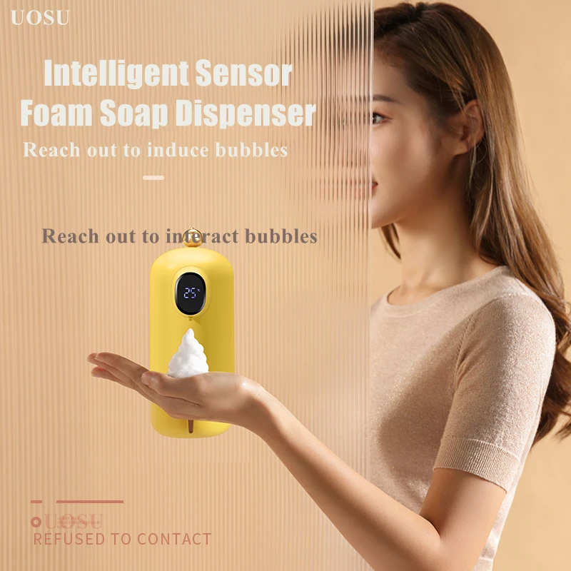 

UOSU Automatic induction soap dispenser LED foam hand washing machine kitchen infrared sensor dispenser bathroom accessories set