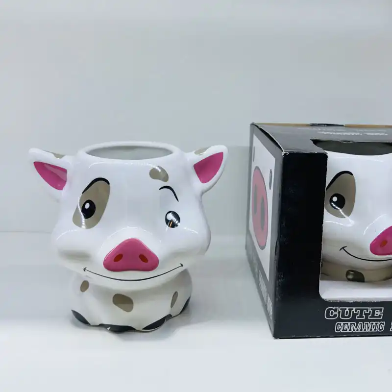 300ml cute pig ceramic mugs breakfast milk cup lady gift cow