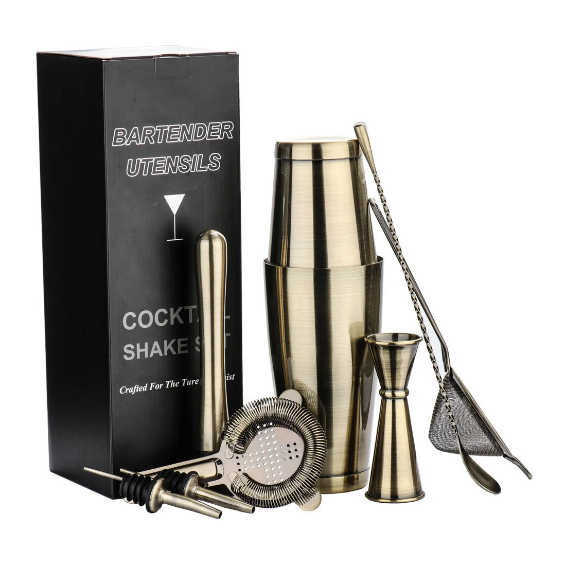 

550ML 750ML Stainless Steel Cocktail Shaker Mixer Wine Boston Shaker For Bartender Utensils Set Party Drink Kit Bars Tools