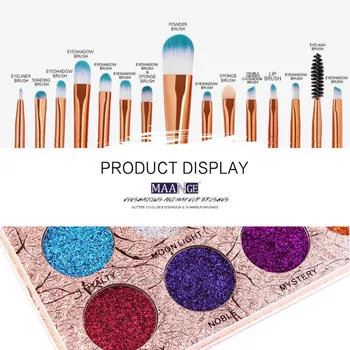 12 Colors Glitter Eye Shadow Pallete Pigment Professional Eye Makeup Palette With 15 Pcs Makepup Brush Set 
12 Colors Glitter Eye Shadow Pallete Pigment Professional Eye Makeup Palette With 15 Pcs Makepup Brush Set