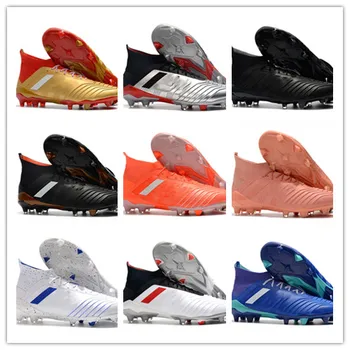 

Hot 8+ 18.1 FG Telstar PP Paul Pogba soccer 18+x cleats Slip-On football boots mens high top soccer shoes cheap Size 3