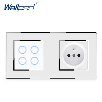 4 Gang 2 Way Touch Switch With EU French Power Socket Wallpad Mirror Acrylic Panel Wall Electric Outlet 16A AC 110~250V Schuko 
4 Gang 2 Way Touch Switch With EU French Power Socket Wallpad Mirror Acrylic Panel Wall Electric Outlet 16A AC 110~250V Schuko