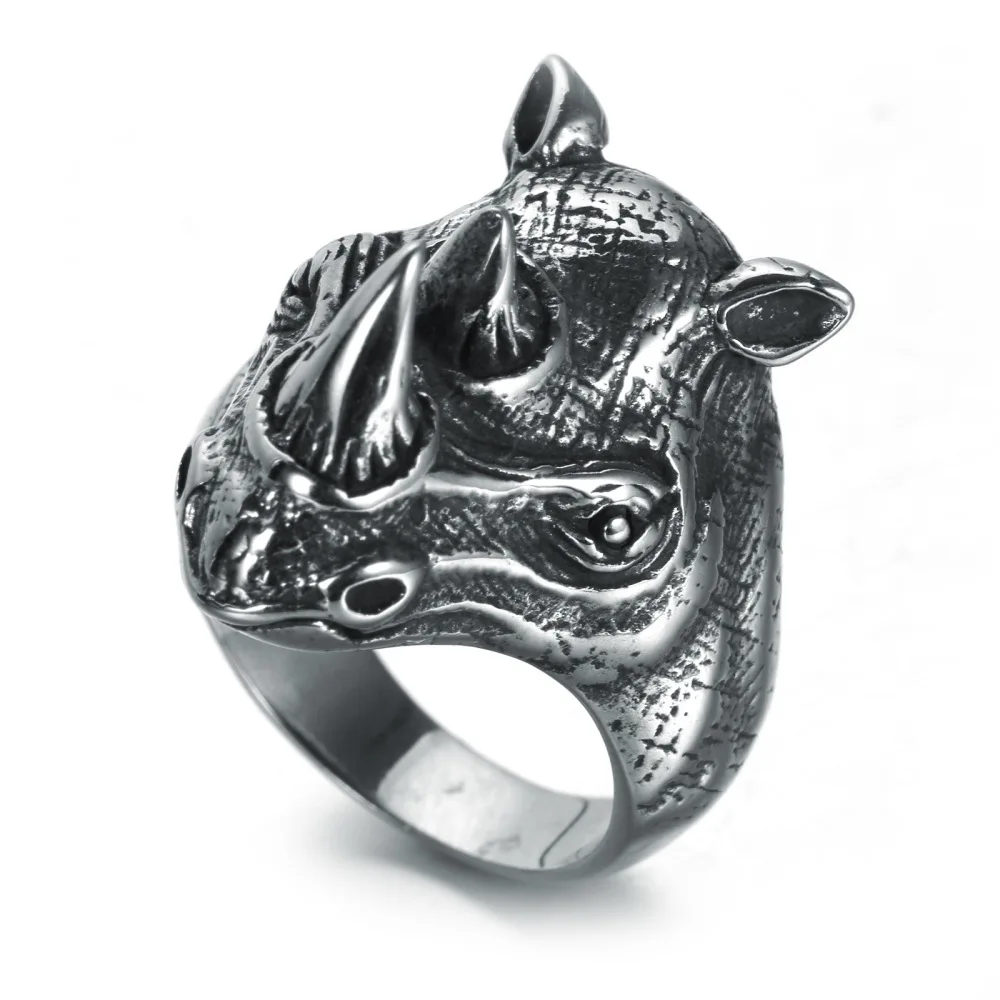 Vintage Men Silver colour Stainless Steel Ring Rhinoceros Ring Animal Titanium Steel Ring Hip Hop Punk Ring Jewelry Gift
Vintage Men Silver colour Stainless Steel Ring Rhinoceros Ring Animal Titanium Steel Ring Hip Hop Punk Ring Jewelry Gift