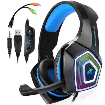 

V1 Gaming Headset Stereo Bass Heaphone With Mic LED Light for PS4 Xbox One PC+5000DPI 6 Buttons Pro Gaming headphones