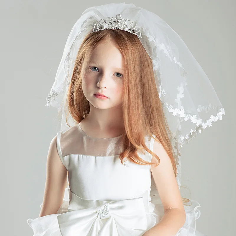 Детская корона цветок девочка красивые дети свадьба кружево головной убор