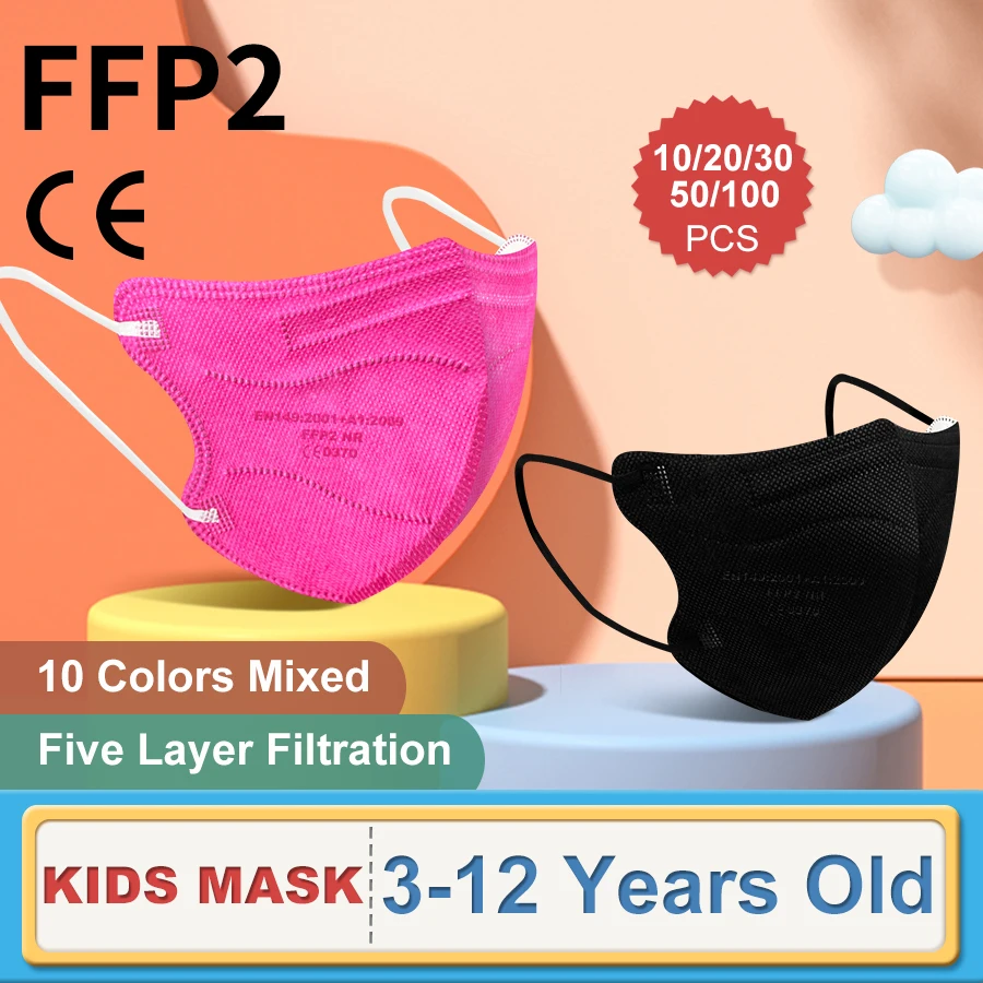 

FFP2mask KID KN95 Mascarilla Infantil 5 Layer Protective FFP2 Approved Mask Breathable Mouth CE Face Mask Children FPP2 Masks