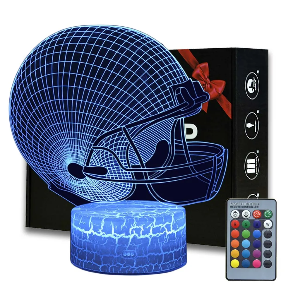 3D Illusion Football Helmet Night Light Sports Desk Lamp Kids Bedroom Decoration Lamp Creative Gifts For Birthday Christmas
3D Illusion Football Helmet Night Light Sports Desk Lamp Kids Bedroom Decoration Lamp Creative Gifts For Birthday Christmas