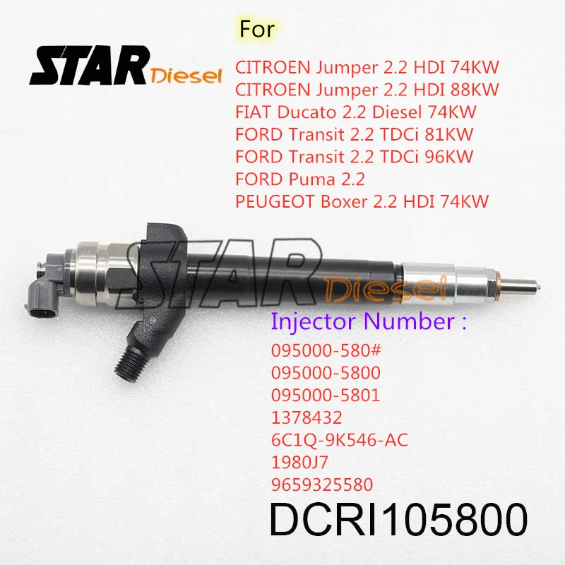 Форсунка дизельного инжектора STAR DCRI105800 095000-5800 095000-5801 095000-580 #1378432 6C1Q-9K546-AC 1980J7 9659325580