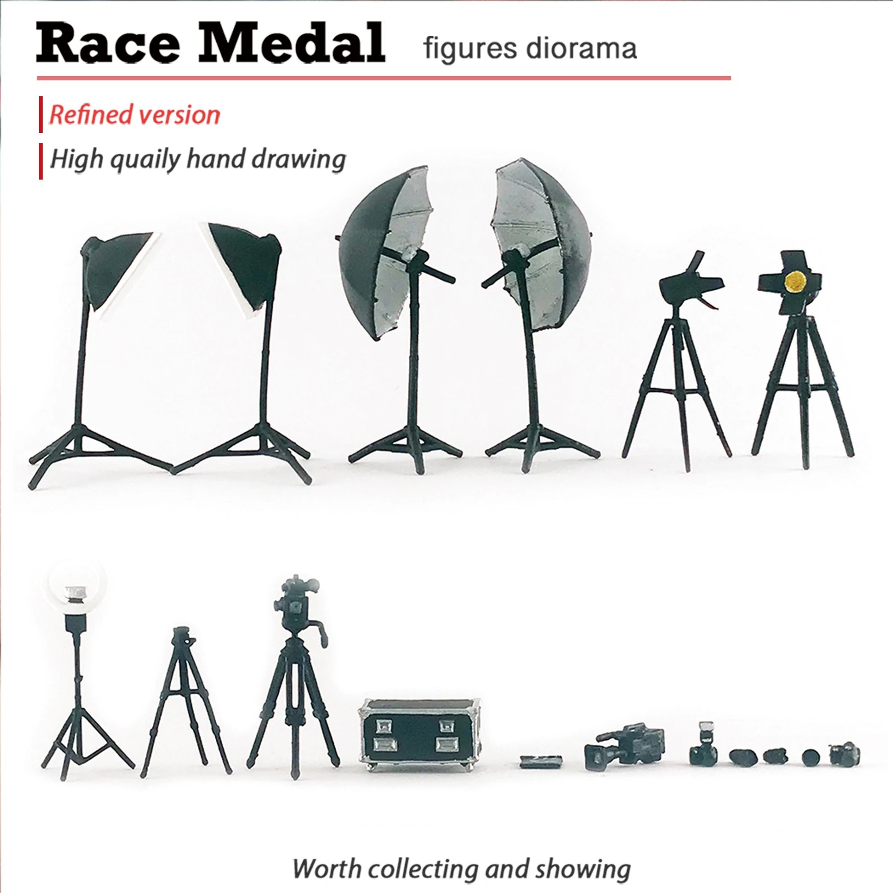Racemedal1:64 Mini accessories Photography equipment accessory model toy hand-made resin scene model little figure
Racemedal1:64 Mini accessories Photography equipment accessory model toy hand-made resin scene model little figure
