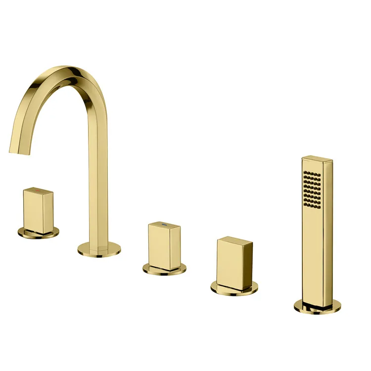 Luxury Gold Bathroom Bathtub Shower faucet set Top Quality Brass Bathtub mixer Shower faucet Golden 5 Hole 3 Handle Bathtub Tap
Luxury Gold Bathroom Bathtub Shower faucet set Top Quality Brass Bathtub mixer Shower faucet Golden 5 Hole 3 Handle Bathtub Tap