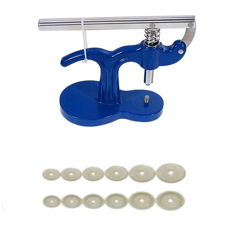 Watch Back Press Case Closer Glass Fitting Watchmaker Repair Tool Kit. with 12 Snap On Fitting Dies/Moulds
Watch Back Press Case Closer Glass Fitting Watchmaker Repair Tool Kit. with 12 Snap On Fitting Dies/Moulds
