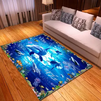 Marine Life Shark Dolphin Fish Large Area Rug Carpets For Living Room Bedroom Anti-Slip Floor Mat Kids Gifts Carpets Drop Ship
Marine Life Shark Dolphin Fish Large Area Rug Carpets For Living Room Bedroom Anti-Slip Floor Mat Kids Gifts Carpets Drop Ship